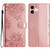 Cherry Blossom Butterfly Skin Feel Embossed PU Phone Case