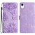 Cherry Blossom Butterfly Skin Feel Embossed PU Phone Case
