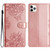 Cherry Blossom Butterfly Skin Feel Embossed PU Phone Case