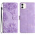 Cherry Blossom Butterfly Skin Feel Embossed PU Phone Case