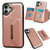 Solid Color Metal Buckle Card Slots Bag Phone Case