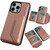 Solid Color Metal Buckle Card Slots Bag Phone Case