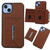 Solid Color Metal Buckle Card Slots Bag Phone Case