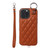 Rhombic Texture Card Bag Phone Case with Short Lanyard