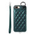 Rhombic Texture Card Bag Phone Case with Short Lanyard