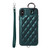 Rhombic Texture Card Bag Phone Case with Short Lanyard