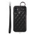 Rhombic Texture Card Bag Phone Case with Short Lanyard