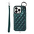 Rhombic Texture Card Bag Phone Case with Short Lanyard