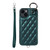 Rhombic Texture Card Bag Phone Case with Short Lanyard