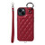 Rhombic Texture Card Bag Phone Case with Short Lanyard