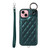Rhombic Texture Card Bag Phone Case with Short Lanyard
