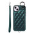 Rhombic Texture Card Bag Phone Case with Short Lanyard