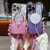 Dual-Love Feather  Gradient Glitter Bracelets Magsafe TPU Phone Case