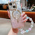 Dual-Love Feather  Gradient Glitter Bracelets Magsafe TPU Phone Case