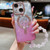 Dual-Love Feather  Gradient Glitter Bracelets Magsafe TPU Phone Case