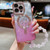 Dual-Love Feather  Gradient Glitter Bracelets Magsafe TPU Phone Case