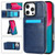 Solid Color Card Slots Bracket PU Phone Case