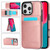 Solid Color Card Slots Bracket PU Phone Case