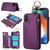 RFlD Anti-theft Double Buckle Ring Zipper Card Phone Case