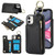 RFlD Anti-theft Double Buckle Ring Zipper Card Phone Case