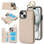 RFlD Anti-theft Double Buckle Ring Zipper Card Phone Case