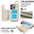 RFlD Anti-theft Double Buckle Ring Zipper Card Phone Case