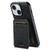 Suteni H18 Cross Grain MagSafe Wallet Leather Phone Case