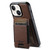 Suteni H17 Cross Grain Leather MagSafe Detachable Wallet Phone Case