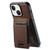 Suteni H17 Cross Grain Leather MagSafe Detachable Wallet Phone Case