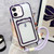 Plating Clear TPU Phone Case with Card Slot & Strap