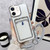 Plating Clear TPU Phone Case with Card Slot & Strap