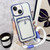 Plating Clear TPU Phone Case with Card Slot & Strap