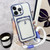 Plating Clear TPU Phone Case with Card Slot & Strap