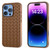 Electroplated Frame Woven Texture PU Phone Case