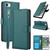Skin Feel Pure Color Card Slots Leather Phone Case with Dual Lanyard