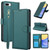 Skin Feel Pure Color Card Slots Leather Phone Case with Dual Lanyard