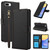 Skin Feel Pure Color Card Slots Leather Phone Case with Dual Lanyard