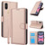Skin Feel Pure Color Card Slots Leather Phone Case with Dual Lanyard