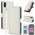Skin Feel Pure Color Card Slots Leather Phone Case with Dual Lanyard