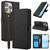 Skin Feel Pure Color Card Slots Leather Phone Case with Dual Lanyard