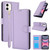 Skin Feel Pure Color Card Slots Leather Phone Case with Dual Lanyard
