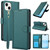 Skin Feel Pure Color Card Slots Leather Phone Case with Dual Lanyard