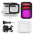 45m Waterproof Housing Protective Case + Touch Screen Back Cover for GoPro NEW HERO /HERO6 /5, with Buckle Basic Mount & Screw & (Purple, Red, Pink) Filters, No Need to Remove Lens