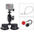 Dual Suction Cup Mount Holder with Tripod Adapter & Steel Tether & Safety Buckle