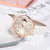 Ladies Moon Pattern Dial PU Strap Quartz Watch