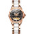 JIN SHI DUN 8831 Women Fashion Diamond Hollowed Waterproof Ceramic Mechanical Watch