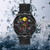 SANDA 1085 Steering Wheel Hollow Dial Waterproof Quartz Watch