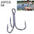HENGJIA 20 PCS Classic Black High Carbon Steel Fishing Three-jaw Treble Hooks