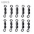 100 PCS 8 Word Shape Fishing Rolling Swivels Dual Rings Connector