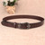 ZK--067 Retro Engraved Buckle Butterfly Print Pin Buckle Leather Belt, Length: